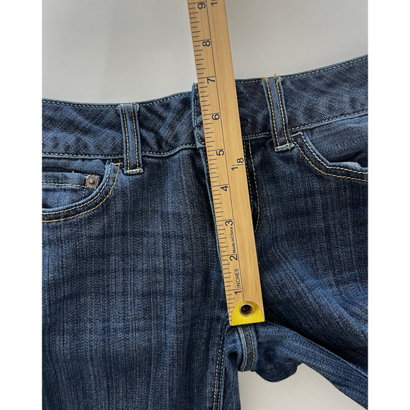 Forever 21 Y2K Low Rise Boot Cut Jeans Size 26 Medium Wash Blue Western Rodeo - Picture 4 of 12